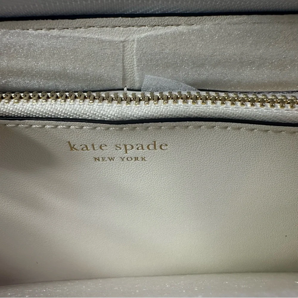 NEW KATE SPADE SAFFIANO LEATHER ZIP WALLET STONE PATH NWT! - Picture 6 of 9